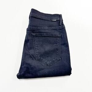 Mother The Stunner Zip Ankle Step Fray Not Guilty Black Denim Jeans Size 27
